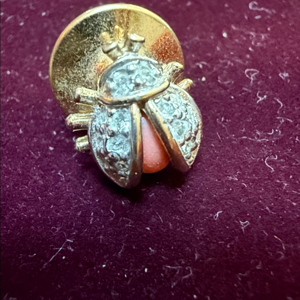 Vintage Gold and Silver Ladybug Brooch